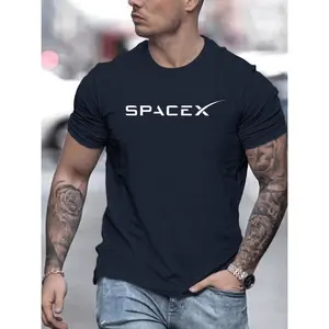 Tropical Spacex Graphic Tees | Regular Fit Crewneck Tshirt For Men | Stylish Simple Printed Design Menswear |  Black Shortsleeve Top | Stylish Casual Cotton Streetwear