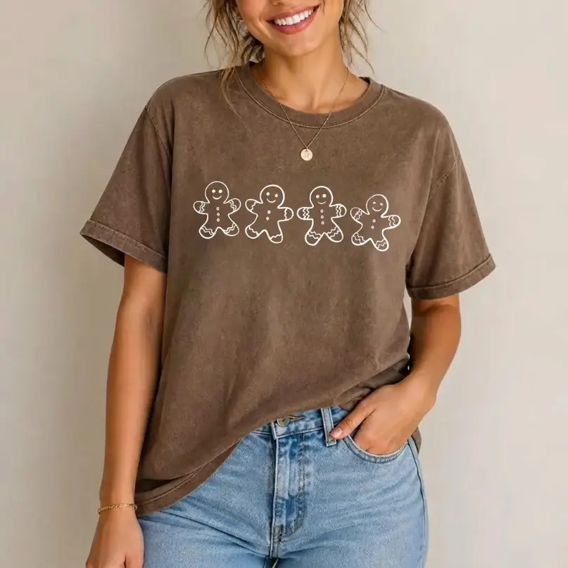 Comfort Colors Gingerbread Shirt – Cute Christmas T-Shirt with Gingerbread Man Design, Holiday Cotton Graphic Tee for Men & Women