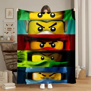 Multifunctional Lego Ninjago Blanket, High-Definition Digital Print Design, Soft Comfortable All-Season Throw, Ideal for Sofa, Camping, Travel