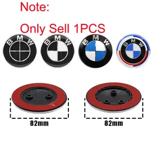 1Pcs 82mm 74mm 3D ABS Car Front Hood Badge Rear Trunk Sticker Emblem Car Decals Car Stickers Auto Accessories For BMW M E46 E39 E90 E60 E36 F30 F10 E34 E30 F20 E91 E92 M2 M3 M4 M5 X3 X5 X6