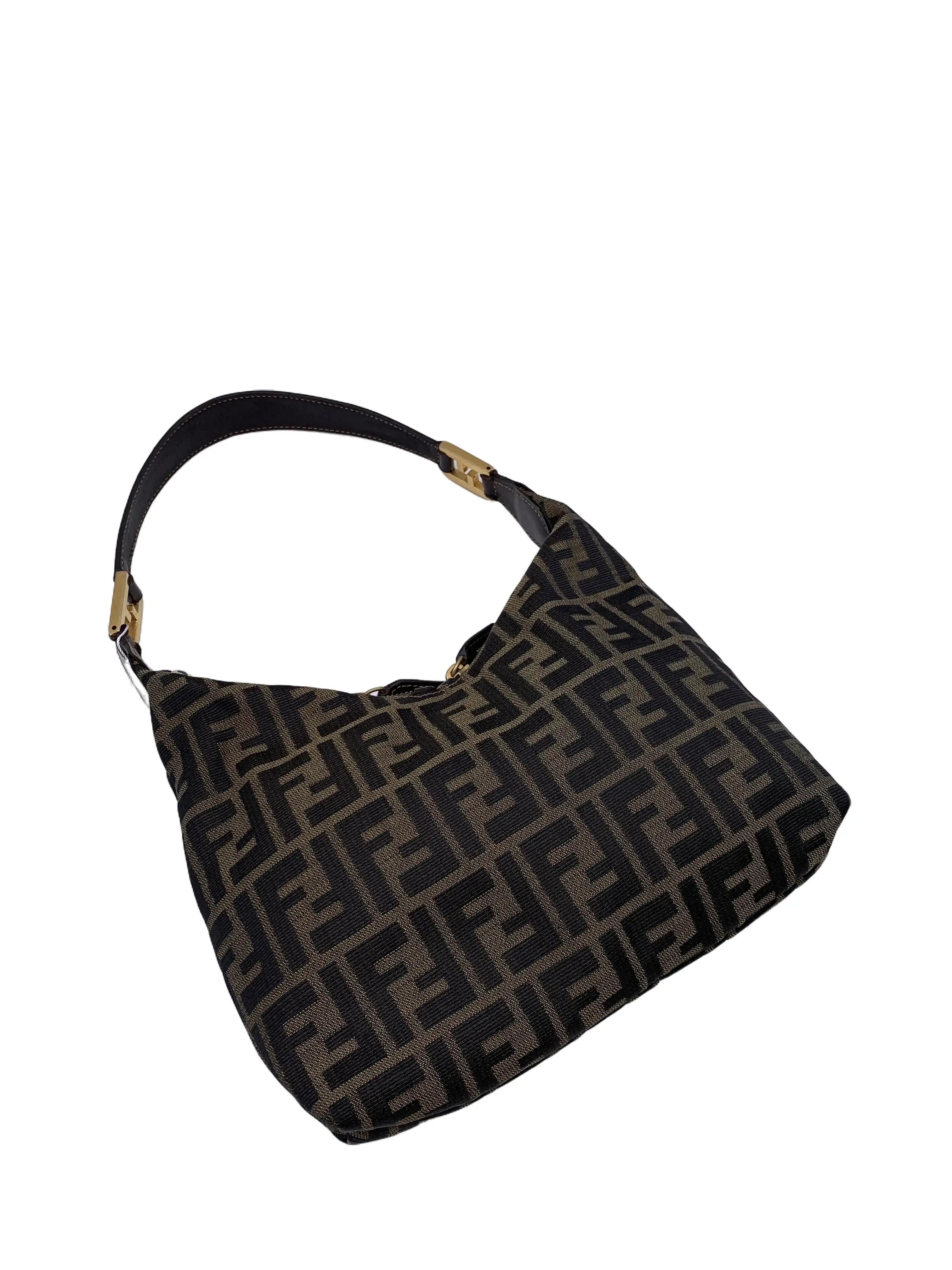 Pre-owned FENDI Classic Zucca Monogram Hobo Shoulder Bag/WJ05313114/3114