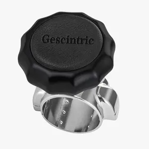 Steering Wheel knob Rotator, Vehicle Steering Wheel Rotator Ball Durable Suicide knob for Cars, SUV，Pickup Trucks, semi-Trailers, Vans, Lawn mowers, Tractors, Boats, etc (Black Cowhide)