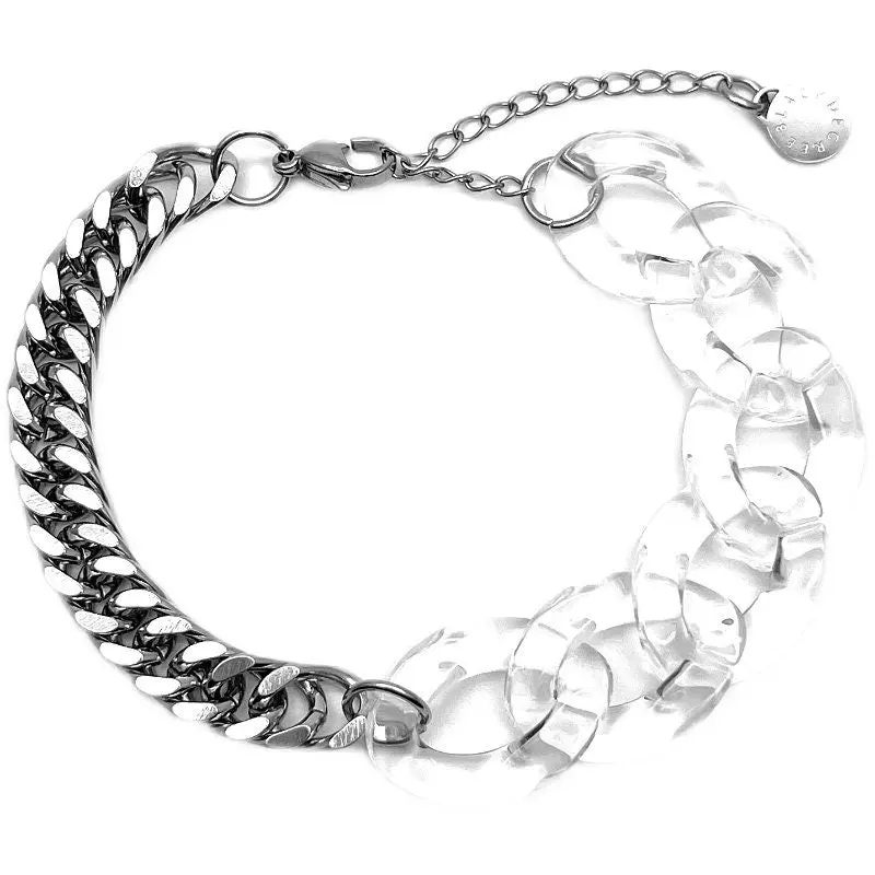 Transparent Clear Cuban Chain Bracelet