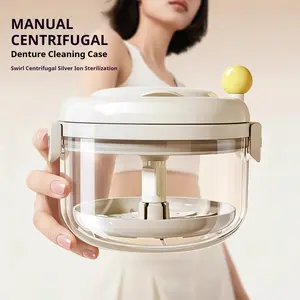 Waterproof Travel Retainer Case , Drain Tray, Mirror & Brush | Portable Soaking Storage for Aligners, Mouth Guards & Dentures