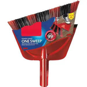One Sweep Broom with Step-On Dustpan | Remove 99% with One Sweep | Lightweight Quiet Cleaning Tool | Ideal for Pet Owners