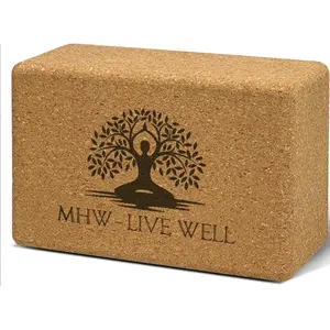 Cork Yoga Block – Single Eco-Friendly, High-Density, Slip-Resistant Yoga Accessory for Stability and Comfort