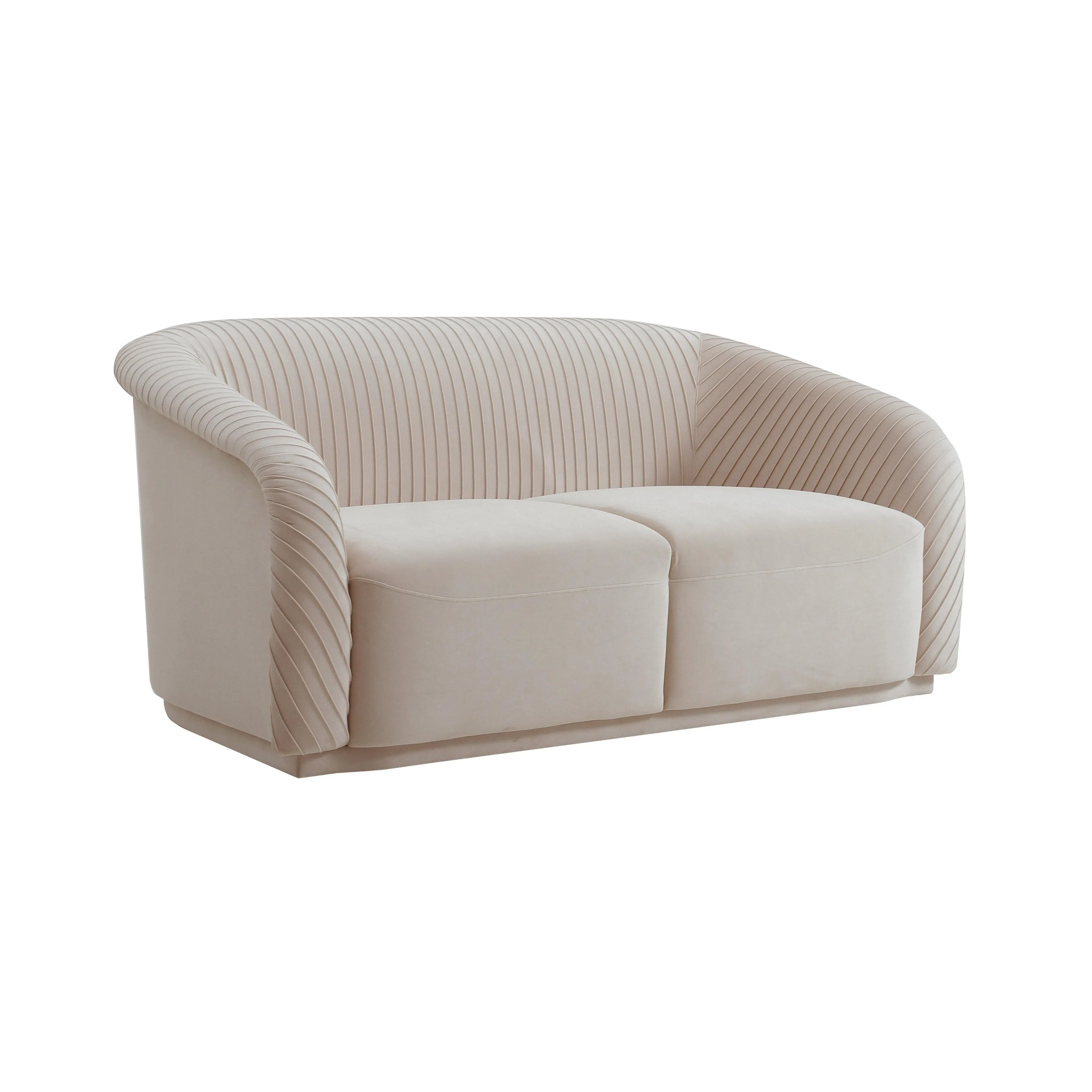 Yara Pleated Velvet Loveseat by Inspire Me! Home Decor