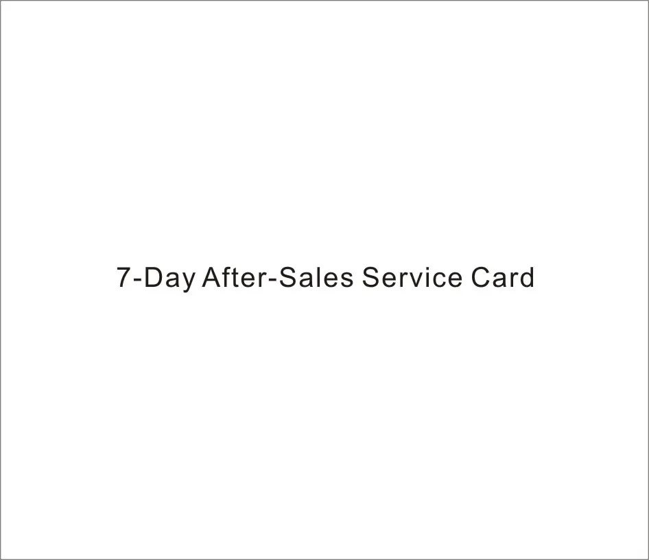 7-Day After-Sales Service Card