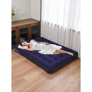 1pc Outdoor Inflatable Mattress, Tent Single Bed Built-In Sleeping Pad, Portable Double Camping Airbed, Thickened Foldable Floor Mat