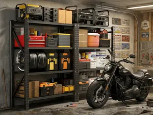 Lionhon Heavy Duty Metal Storage Shelves,5000LBS Heavy Duty Garage Shelving Units, 4 Tier Adjustable Utility Rack Shelf,Large Industrial Shelves,for Shop,Warehouse,Basement