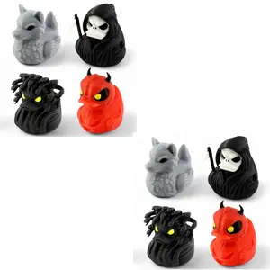 PowerTRC 8Pcs 3D Printed Duck Figurines – 2 inches Mini Duck Accessory Collectibles Car Dashboard Desk Office Décor, Cruise Ducks Hiding Werewolf Devil Brim Reaper Medusa Ducking – 3D Printed in USA