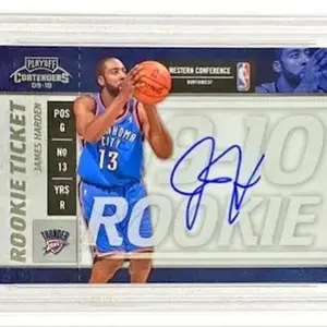 James Harden Rookie Ticket Signature - NBA Western Conference Basketball Card with Autograph and Number 13