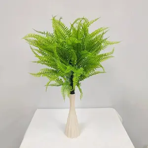3 pieces of artificial Boston fern-like ground plants, Plastic Fake Greenery, UV-resistant simulated Persian grass shrubs, suitable for indoor/outdoor decoration, for homes, hotels, gardens, outdoor simulated plants