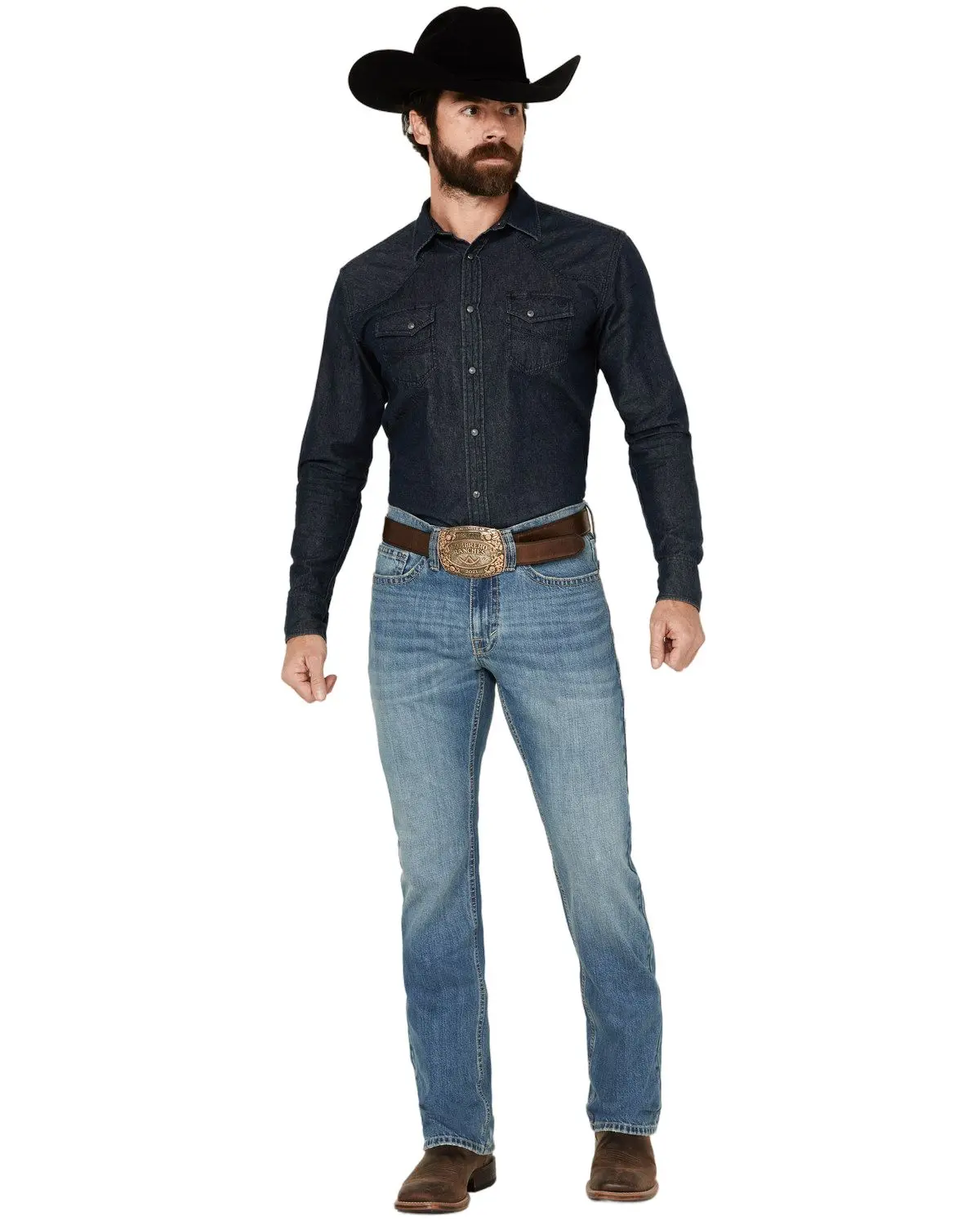Cody James Men's Roughstock Wash Jackson Slim Straight Rigid Denim Jeans - Cjho21j22-Mdw