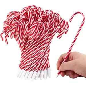 100 PCS Christmas Candy Cane Pen Bulk, Blue Ink Ballpoint Pens for Kids Gifts, Xmas Stationery Supplies School Party Favors, Kids Pens Classroom Favor Carnival Prize Stocking Stuffers