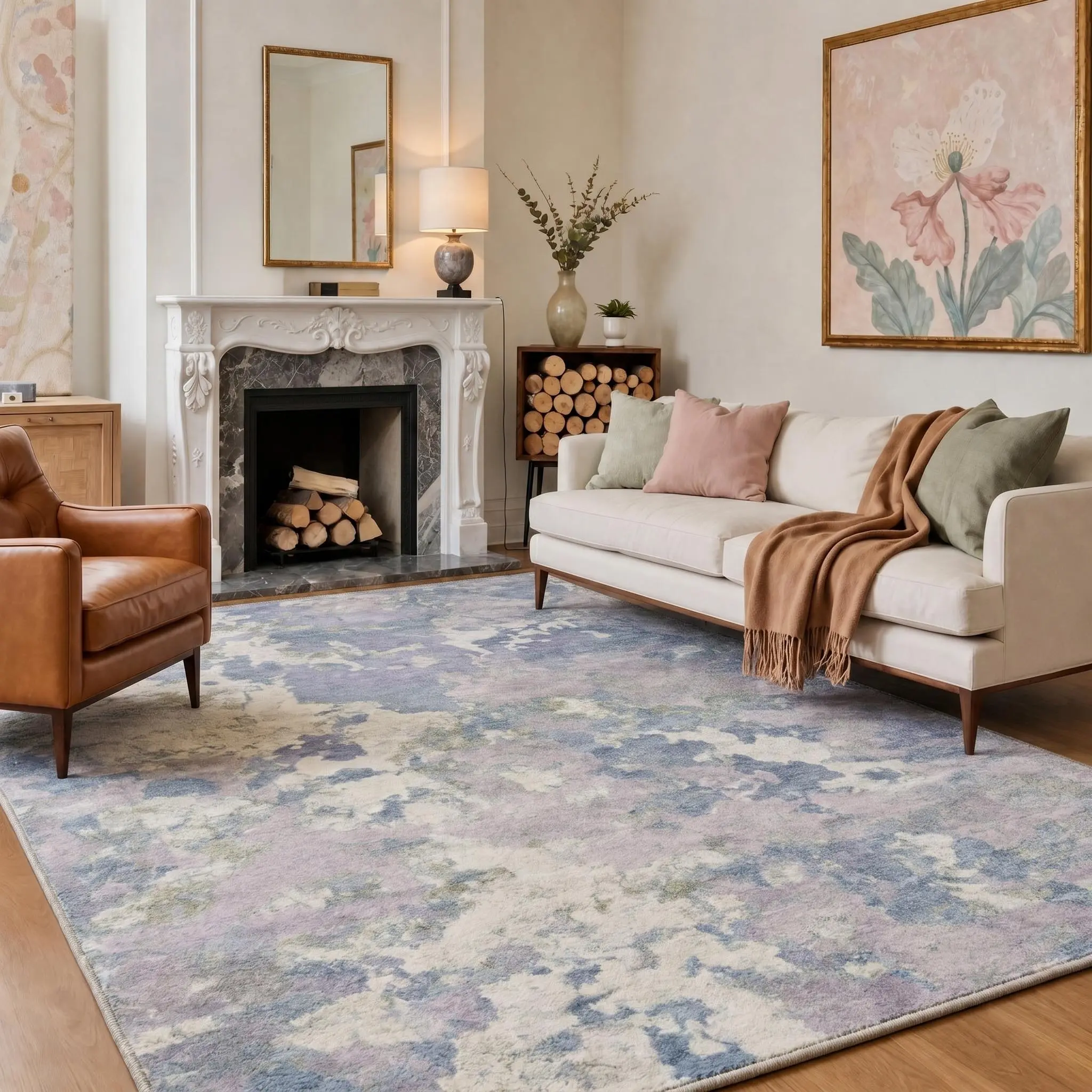 【Back To School】GENIMO Washable Area Rug Soft Non Slip Pet Friendly Floor Carpet for Living Room Bedroom Kitchen Hallway Home Decor Home Essentials,ARA6493-VELVET ECHO