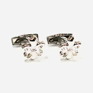 MENDEPOT Sterling Silver Fleur De Lis Cufflinks Men Gift For Father Husband