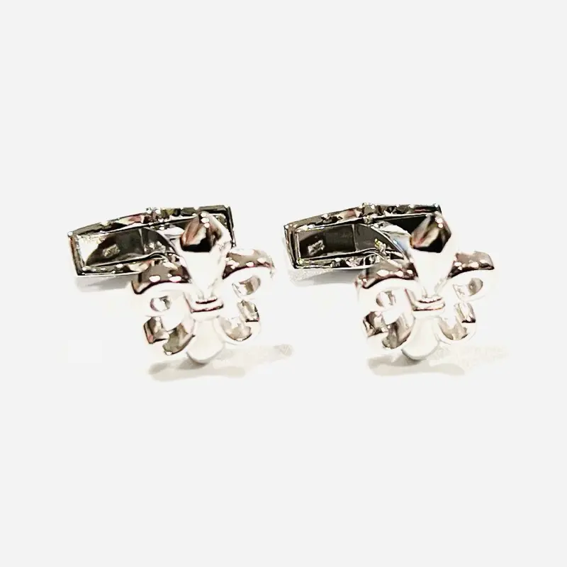 MENDEPOT Sterling Silver Fleur De Lis Cufflinks Men Gift For Father Husband