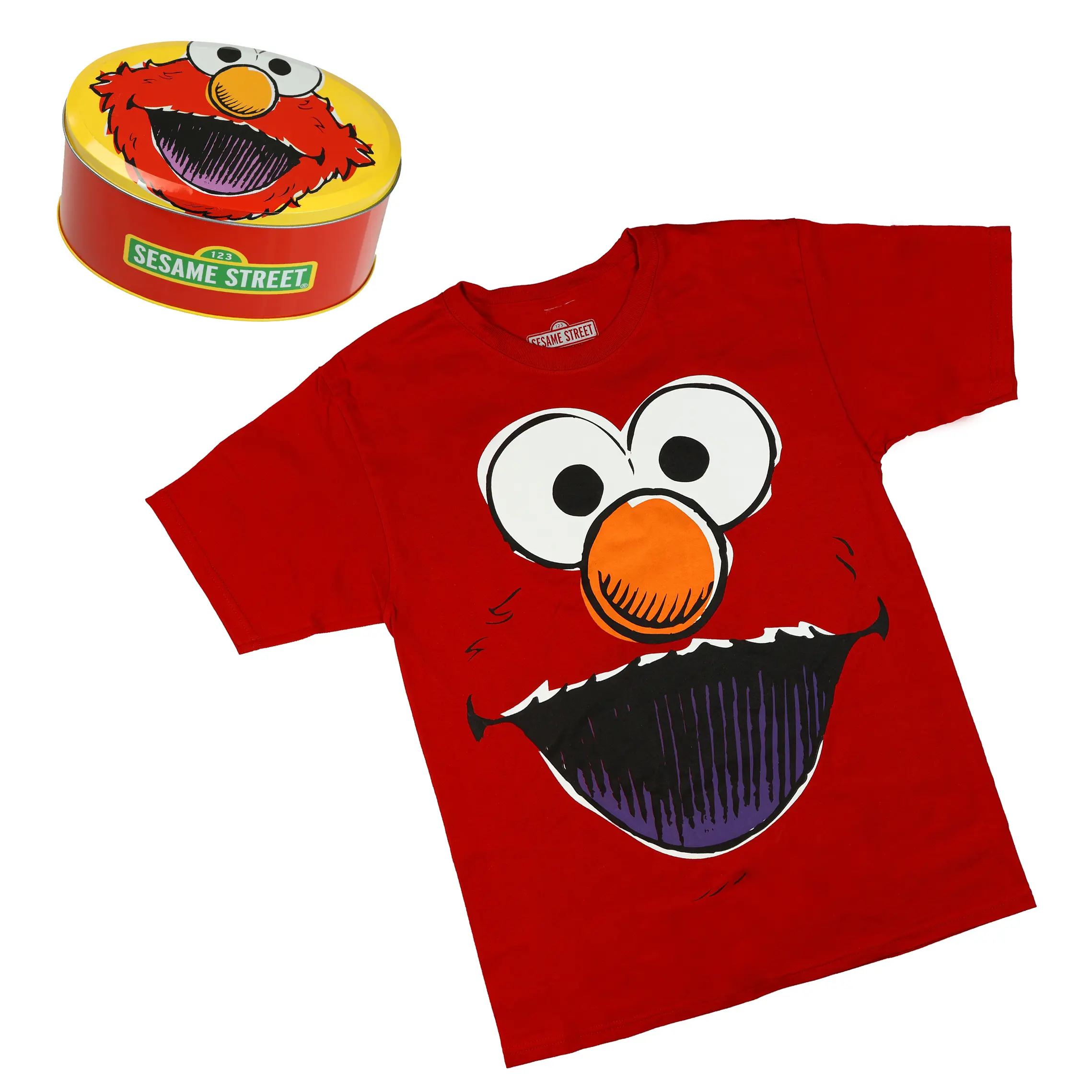Sesame Street Shirt Men's Elmo Short Sleeve Tee With Gift Box TIn