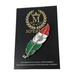 Mexico Pluma de Mexico Pin for Hat - Traditional Design with Red, Green & White Colors