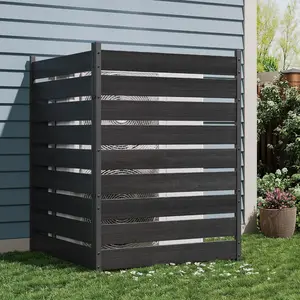 GAOMON Black 49" h x 38" w (2 Panels) Cedar Privacy Screen,Trash Can Fence, Air Conditioner Fence, Wood Fence Panel,Ideal Outdoor Privacy Wall, Pool Equipment Enclosure