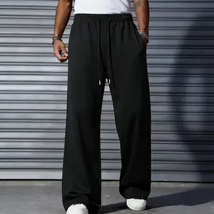 Men's Oversized Wide Leg Pants  Trendy Drawstring Casual Trousers, Comfy Streetwear & Summer Lounge Pants