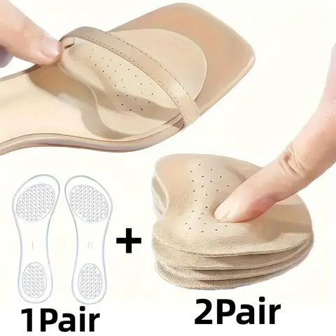 High Sandal Footwear Accessory Kit - Abrasive Resistant Sandal Stickers, Synthetic Leather Forefoot Pads, Silicone Adhesive Inserts Insoles & Heel Liners, Transparent Self-Adhesive, Washable Shock-Absorbing Pads for High-Heel Wearers Daily Comfort