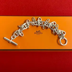 Pre-owned HERMÈS Sterling Silver 925 (Ag925) Small Leather Goods Hermes Tantamar Silver Bracelet