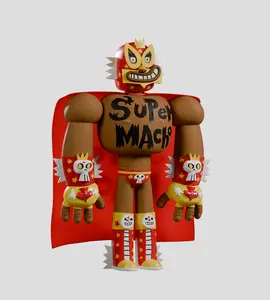 Kaleidos Creative x Jorge R. Gutierrez - Super Macho Luchador - Limited Edition 250 - 10.73in. Art Vinyl - Collectible Toy - DCon Exclusive