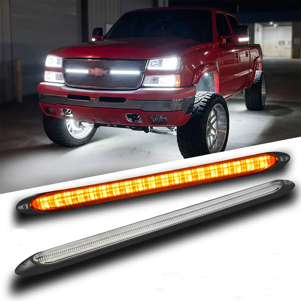2Pcs Flexible DRL Headlight Running Sequential Turn Signal Tail Light Strip Kit Strip Light Daytimefor Trucks SUV UTV ATV Truck Van 4x4 Boat 12V IP68 Waterproof,Car Accessories