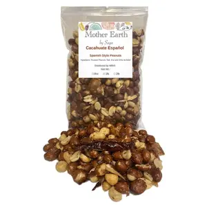 Cacahuate español - Roasted peanuts Lime Salt with Chile de Arbol (1 lb) - Cacahuate sal limon y Chile de Arbol Authentic Mexican Style (1 lb)