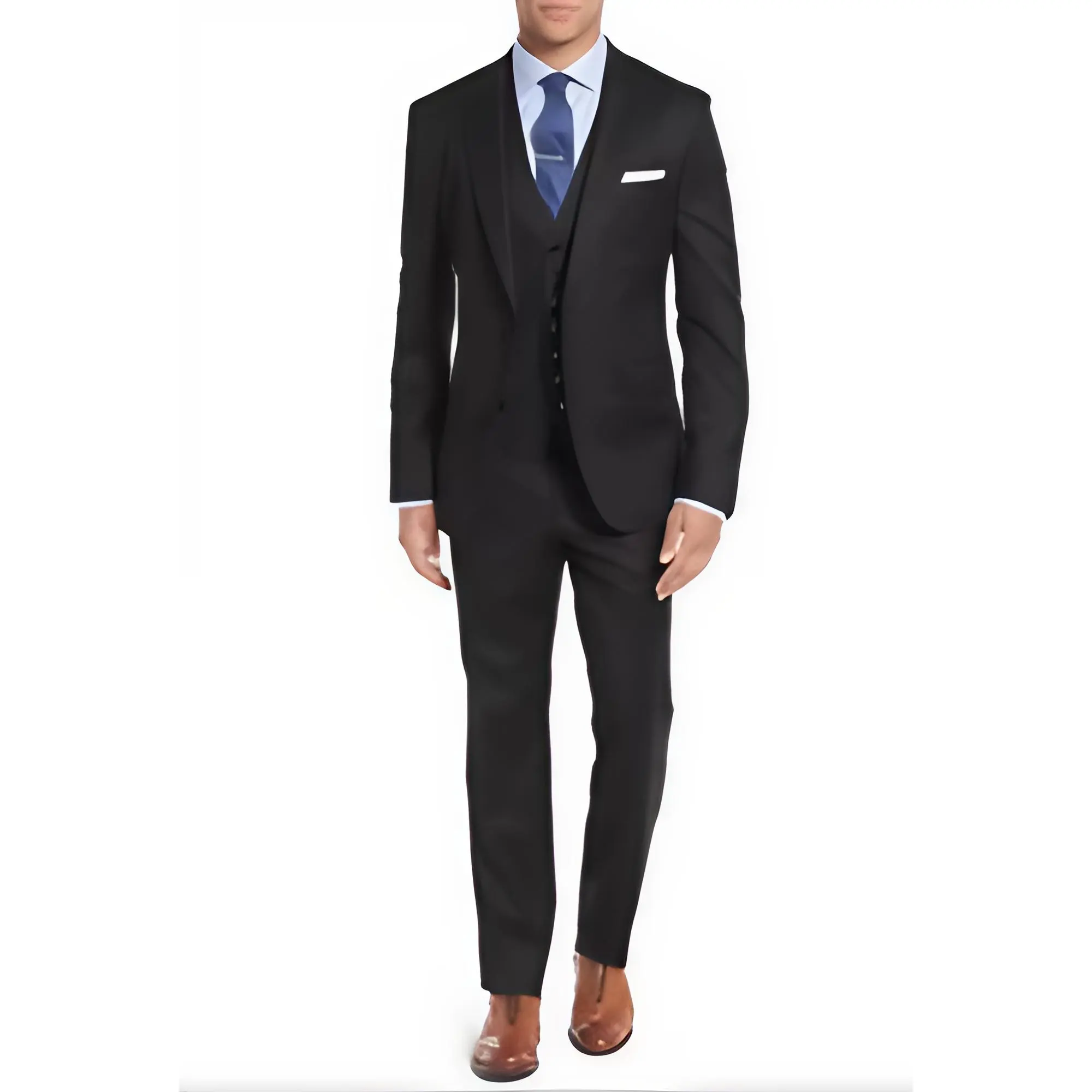 Caravelli S600512V 3Pcs Modern Fit Suit Black