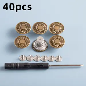 40 Pcs Adjustable Metal Jean Snap Tacks for DIY Clothing Repair and Customization