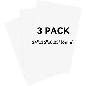 3 Pack White Foam Board 24"x36", 0.23" Thick Foam Core Board for Projects, White Poster Board for Painting, Displaying, and Craft Projects