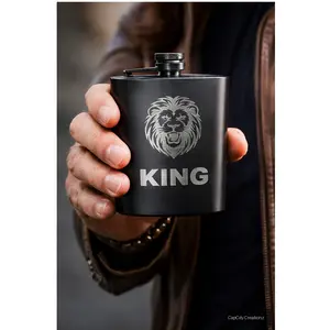 The King Engraved Flask – Custom Gift for Him