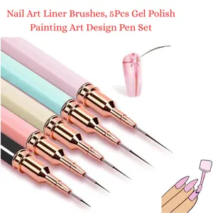 5Pcs  Striping & Painting Brush Set – Fine Detail Liner  (7–25mm) | Perfect Gift for Valentine’s, Easter, Birthday & New Year