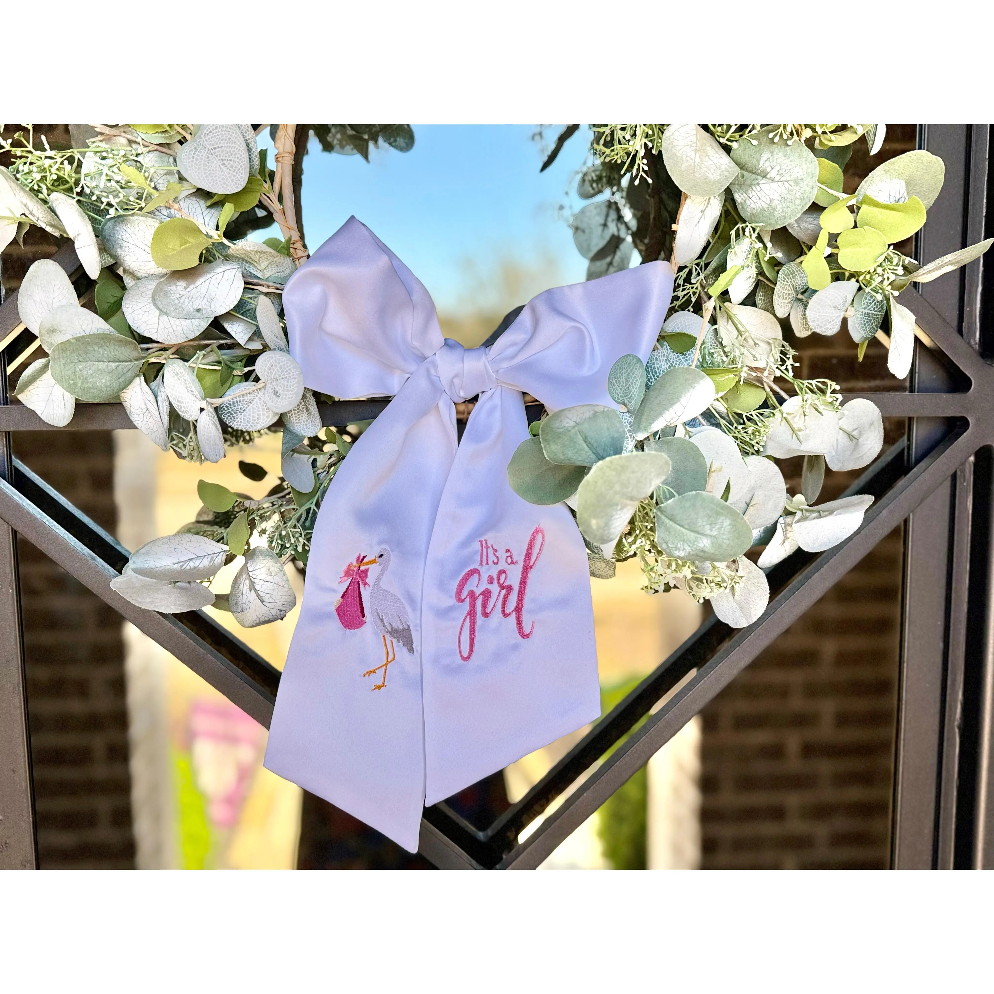 It's A Girl - Stork : Wreath Sash