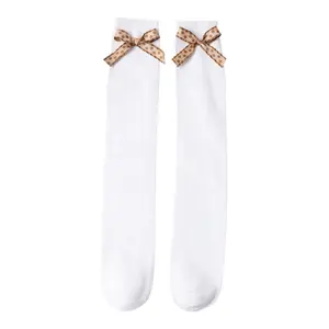 Women S Knee High Socks Lovely Heart Pattern Bow Embellished Cozy over the Calf Socks Charming Thigh High Stockings NONE