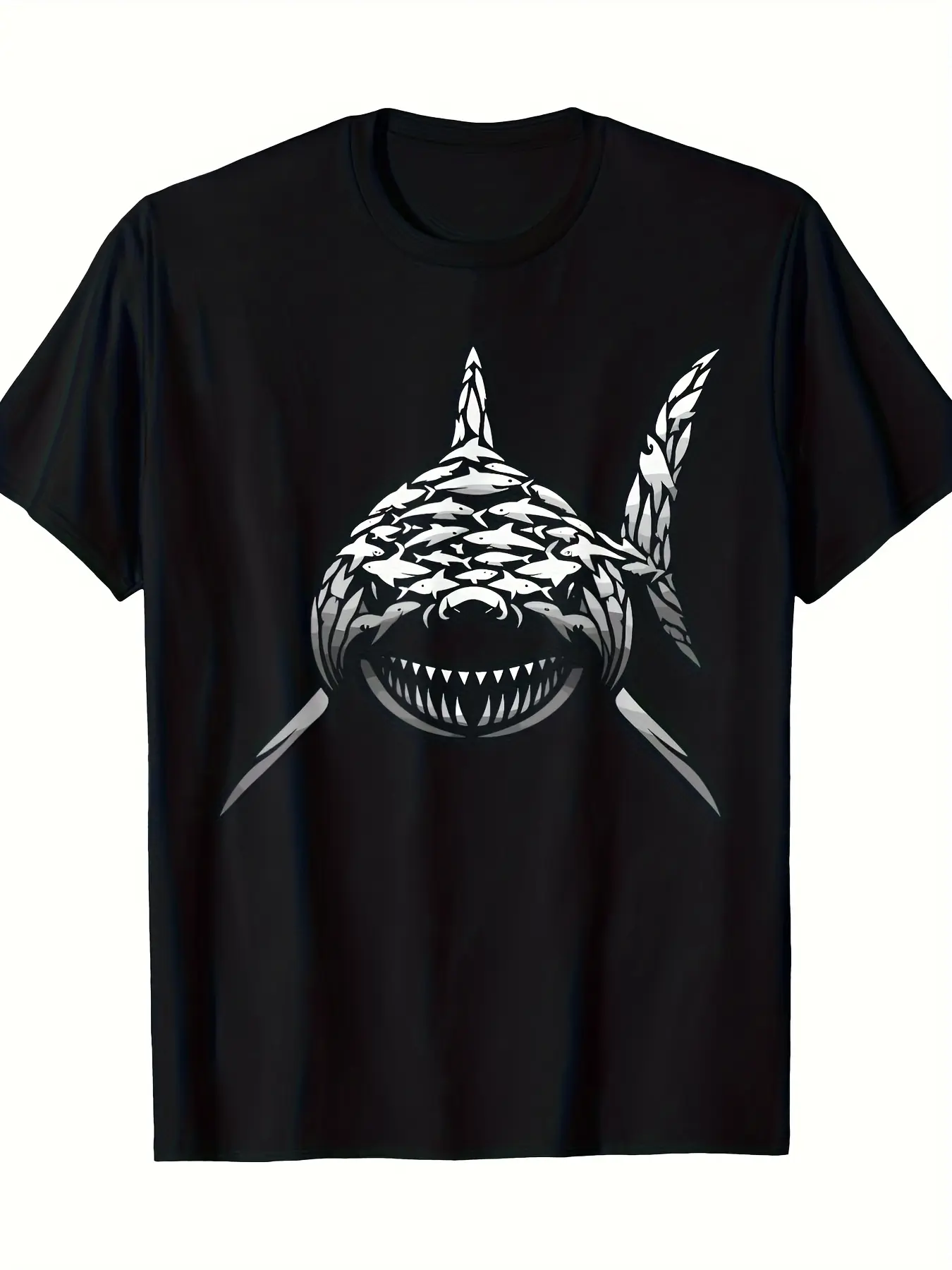 Men's & Women's Shark Lover T-Shirt - 220GSM Pure Cotton Retro Marine Life Shark Graphic Tee, Casual Round Neck Short Sleeve Shirt for Shark Week Outfits,, Surfing & Sea Creature Apparel