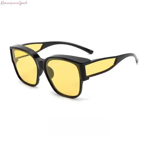 2026 Unisex Polarized Night Driving Glasses, Anti-Glare Over Glasses Fit for Prescription Frames, TR90 Frame Night Vision Shades to Block High Beams for Safe Night Driving