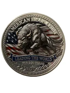 American Bison Gift Coin US Flag for 250 years