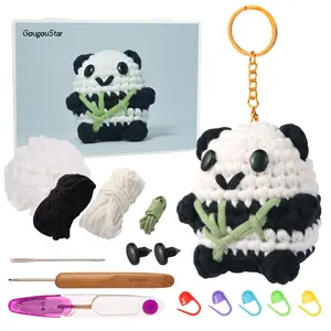 GougouStar Crochet Kit for Beginners - Amigurumi Animal Panda Crochet Kits - Knitting Kit with Step-by-Step Video Tutorials and Crochet Accessories - Beginner Crochet Kit for Adults, Kids