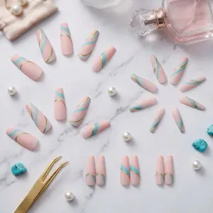 Professional Self-Adhesive Nail Kit: Fit for UV Gel, Precision Stamps, Matte & Color-Block Designs, 3D Platinum Foils, Salon-Gold Accents, Portable Storage Cards, Reusable & Easy to Clean, Includes Gold Wave Tools