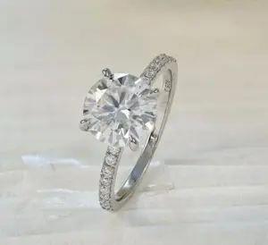 2ct Moissanite Certified VVS1 Engagement Wedding Ring Sterling Silver 3-12 M6938