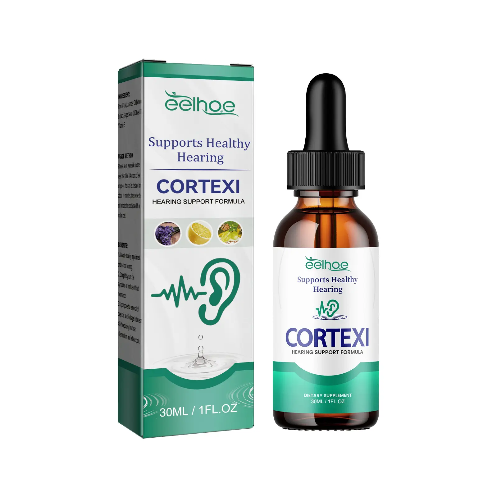Ear Drops for Tinnitus Relief & Earwax Removal, Glycerin Blend Solution for Healthy Hearing Support - 30ml Single Dropper Bottle, Removes Earwax, Treats Ear Inflammation, Cleaner Solution Ear Drops