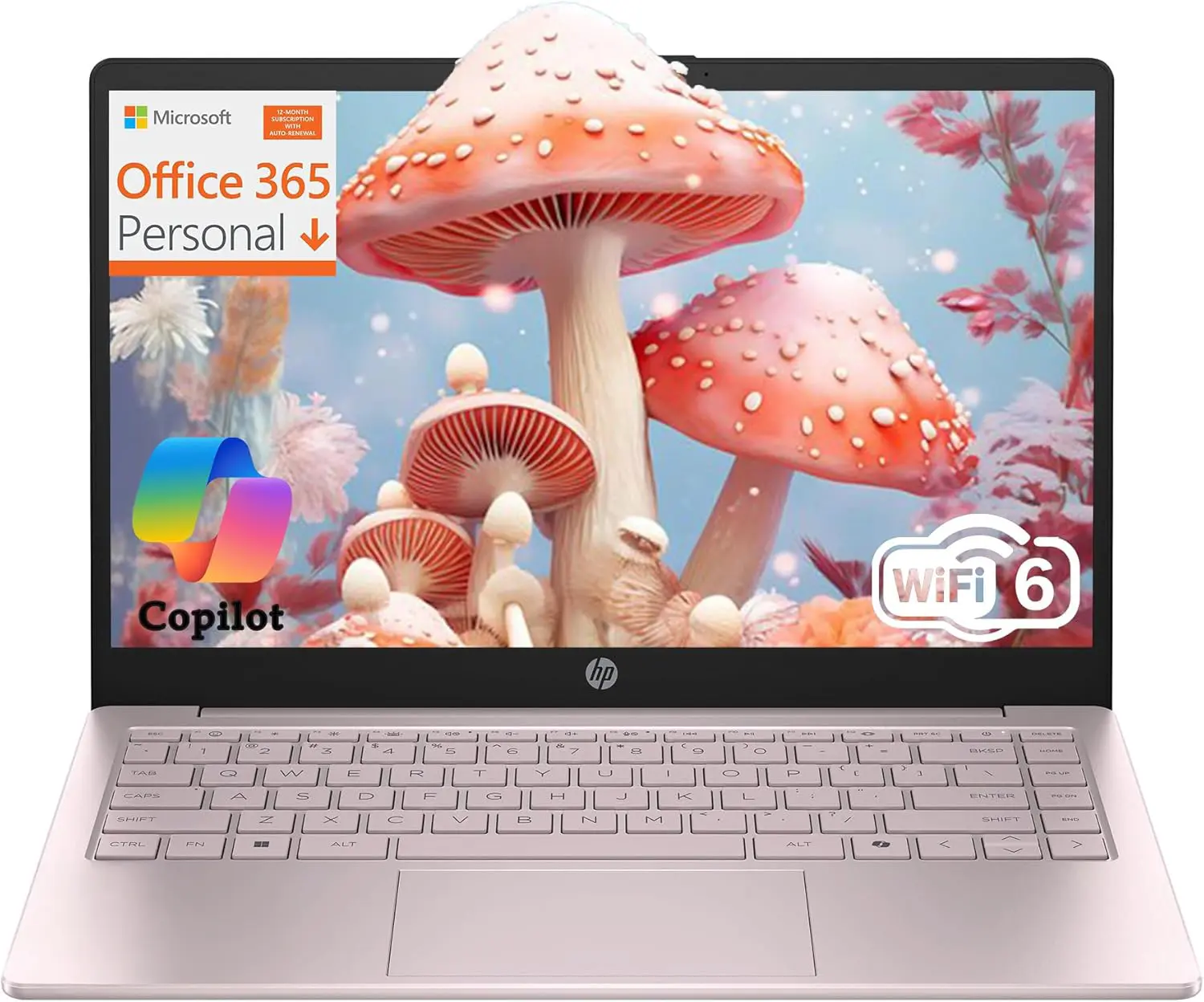 HP Essential Laptop Computer for Student Daily Study, Microsoft Office 365, Intel N150, 4GB RAM, 128GB Storage, Long Battery Life & Fast Charging, Windows 11 Home, Type-C, Tranquil Pink