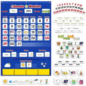 Calendar and Weather Pocket Chart, Classroom Organized Chart, 149 count