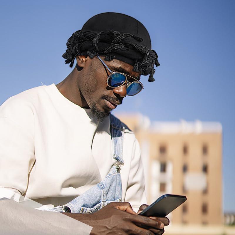 Turban for Men- Satin-Lined Durag Head Wrap for Fashion & Comfort - Multipurpose Head Scarf Head Warp for Men and Women