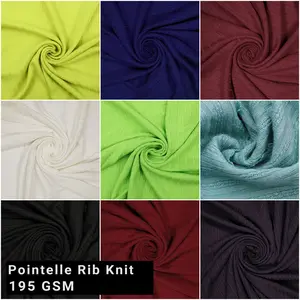 Multicolor Apparel, Sewing, Dresses and DIY Projects Fabric by the Yard - 60" Width Solid Color Rayon Spandex Pointelle Rib Knit- (SKU 773)