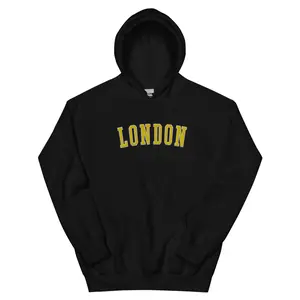 London Yellow Embroidered Hoodie